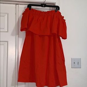H&M Orange Off the Shoulder Dress XL